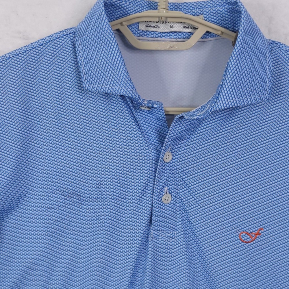 Holderness & Bourne Polo Mens M Blue Patton Vista Tailored Fit Golf Shirt